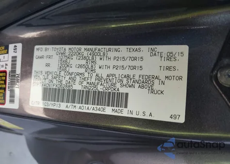 2015 Toyota Tacoma z USA, uszkodzony, nr VIN 5TFTX4CN1FX062885